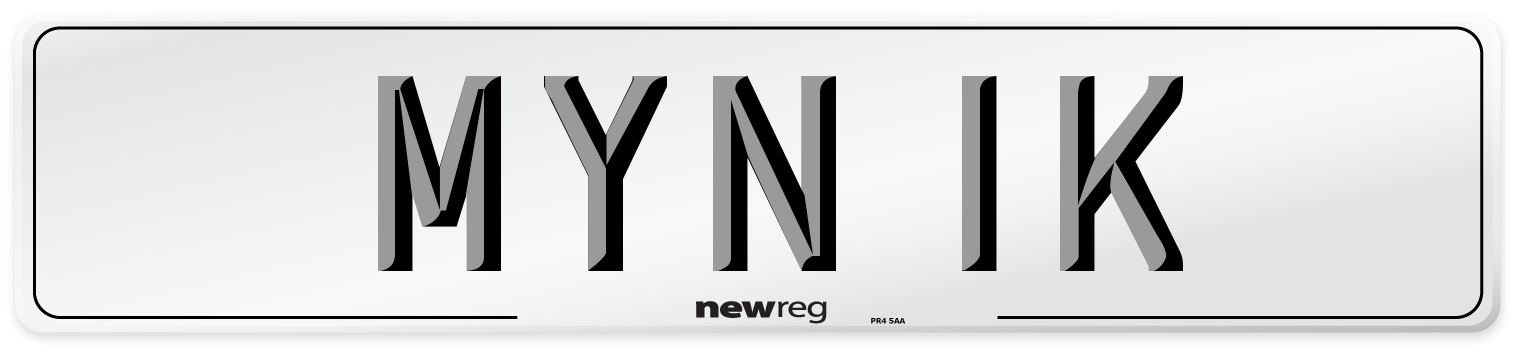 MYN 1K Number Plate from New Reg
